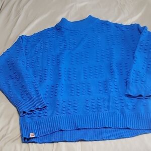 Blue Textured Women's Sweater